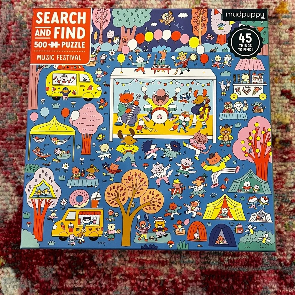 500 piece Jigsaw Puzzle - MUDPUPPY - Search and Find - Music Festival - Picture 1 of 3